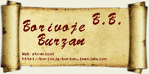 Borivoje Burzan vizit kartica